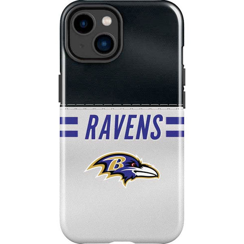 NFL Baltimore Ravens White Striped iPhone 15 Impact Case